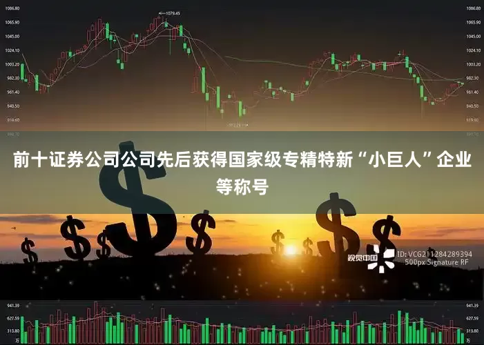 前十证券公司公司先后获得国家级专精特新“小巨人”企业等称号